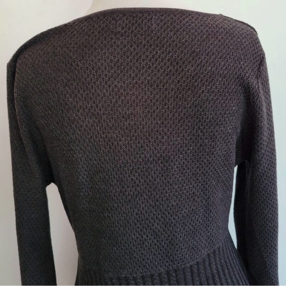 Calvin Klein Knit Gray/Charcoal Sweater Fit & Flare Pleated Dress size Medium - Picture 3 of 10